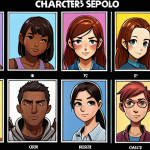 **

"A character designer's portfolio website showcasing diverse character styles: realistic, cartoon, and manga. The layout is clean and professional, highlighting detailed character expressions and poses. Vibrant colors and dynamic compositions draw the viewer's eye, emphasizing the designer's artistic identity and storytelling abilities. Include a subtle 'E-E-A-T' badge (Experience, Expertise, Authority, Trustworthiness)."

**