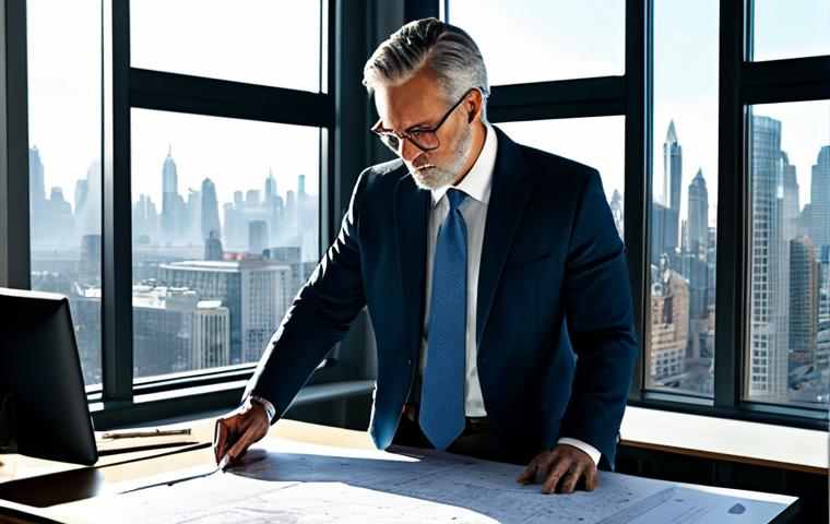 **

"A professional architect, fully clothed in appropriate business attire, reviewing blueprints at a sunlit drafting table. Modern office environment with large windows overlooking a cityscape. Safe for work, perfect anatomy, correct proportions, professional photography, high quality, modest clothing."

**