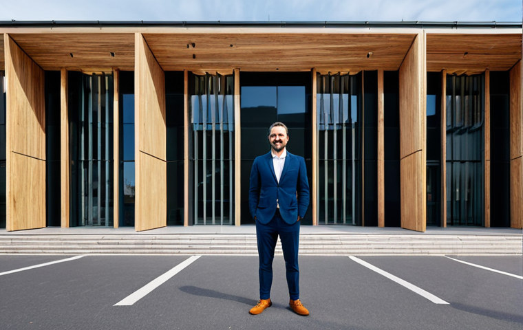 **

"A professional architect, fully clothed in a stylish and modest business ensemble, standing confidently in front of a modern, sustainable building in Paris, France. The building features innovative design elements and blends seamlessly with the urban landscape. Safe for work, appropriate content, professional attire, perfect anatomy, natural proportions, family-friendly, high-quality rendering, showcasing architectural excellence."

**
