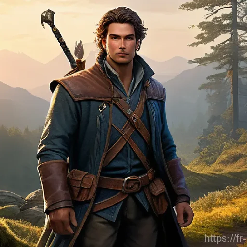 캐릭터 디자인 포트폴리오와 취업 전략 - **A highly detailed, professional concept art illustration of a heroic fantasy character.** The char...