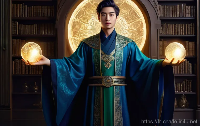 캐릭터 디자인의 글로벌 학술적 연구 동향 - **Prompt:** A vibrant, highly detailed digital painting of a young adult character (male, early 20s,...