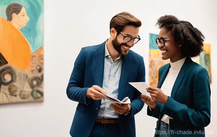 캐릭터 디자인 해외 컨퍼런스 참석 준비 - **Prompt:** "A diverse, focused digital artist, wearing smart casual attire like a well-fitted blaze...