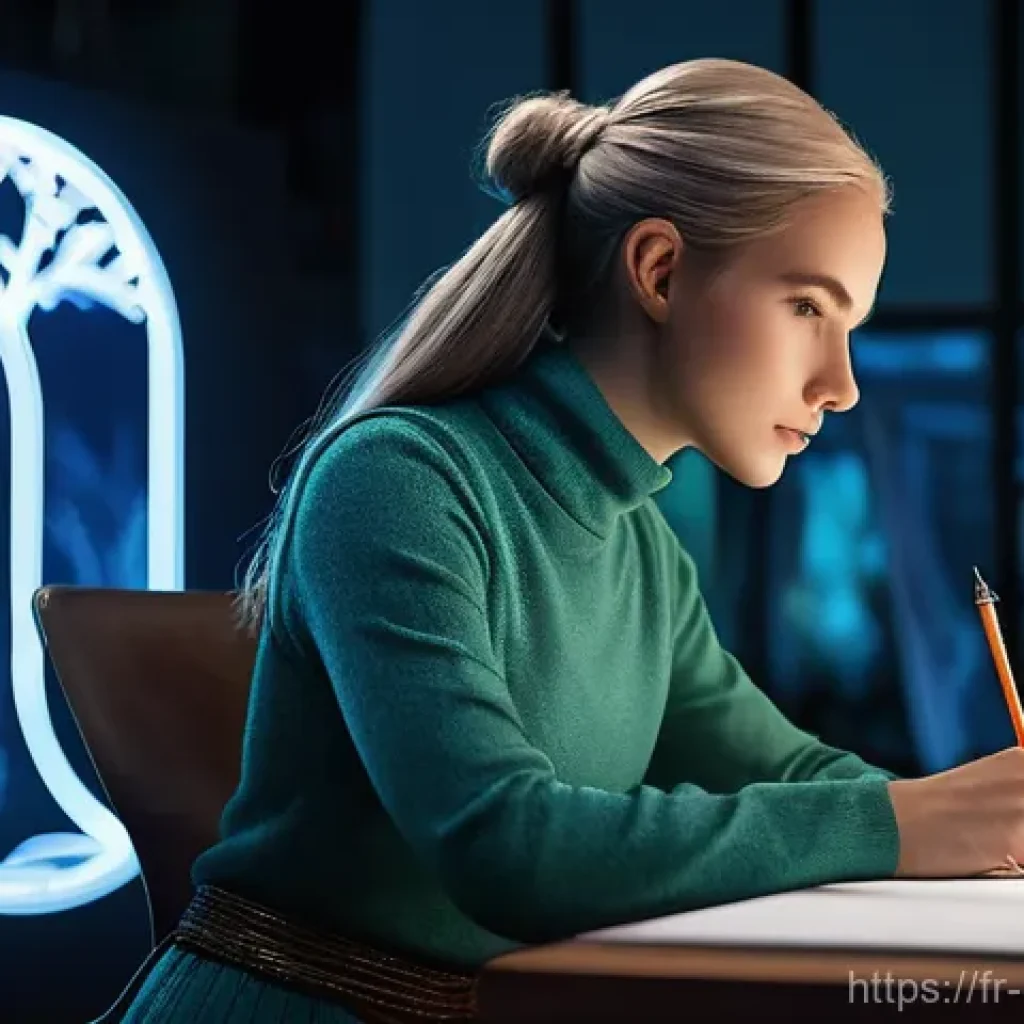 캐릭터 디자인 피드백 활용법 - **Prompt 1: The Visionary Designer**
    A young female character designer, in her late 20s, sits de...