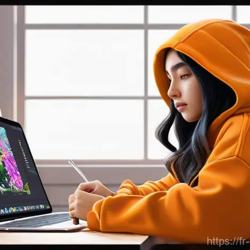 캐릭터 디자인 프로젝트 예산 관리 - **Prompt 1: The Visionary Creator's Workspace**
    A young female character designer, late teens or...