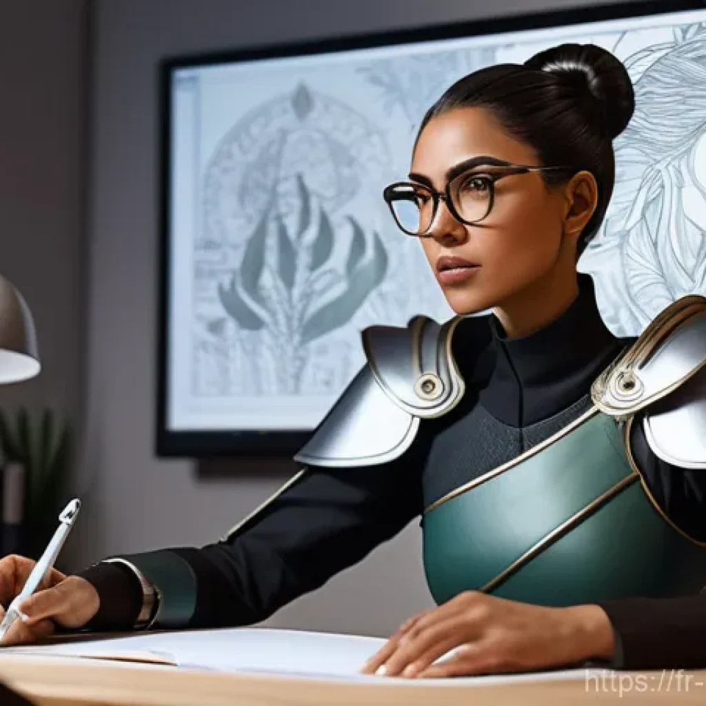 캐릭터 디자인 관련 독학 강의 추천 - **Prompt 1: Stylized Realism, Diversity, and the Creative Process**
    A focused character designer...