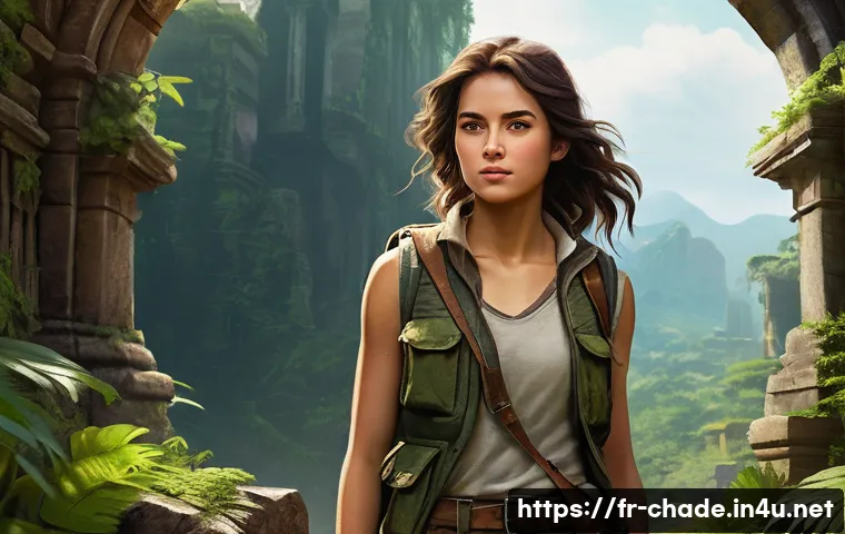 캐릭터 디자인과 스토리텔링의 상관관계 - **Prompt 1: Female Adventurer in Ancient Ruins**
    "A determined young female adventurer, mid-20s,...