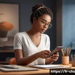 캐릭터 디자인 실습 강의 추천 - A detailed character design of a young adult female artist wearing stylish, modern clothing with sub...