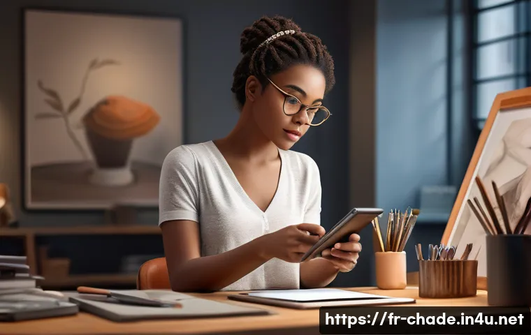 캐릭터 디자인 실습 강의 추천 - A detailed character design of a young adult female artist wearing stylish, modern clothing with sub...