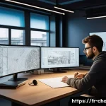 캐릭터 디자인 프리랜서 단가 책정 - A professional French freelance character designer working at a modern Parisian studio, surrounded b...