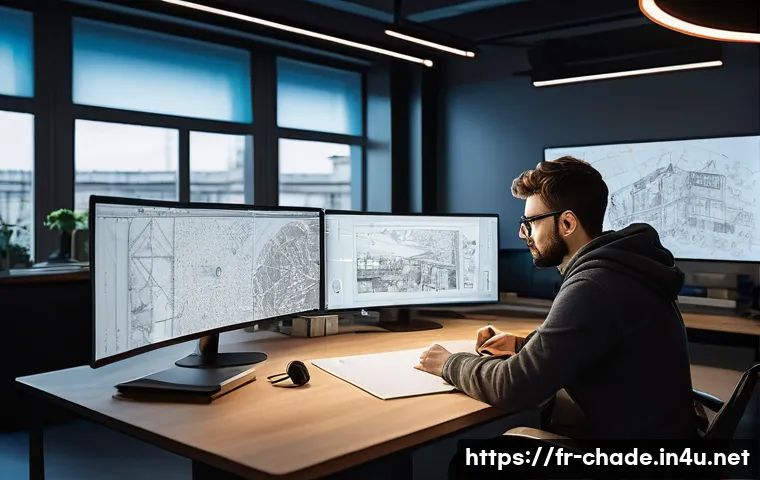 캐릭터 디자인 프리랜서 단가 책정 - A professional French freelance character designer working at a modern Parisian studio, surrounded b...