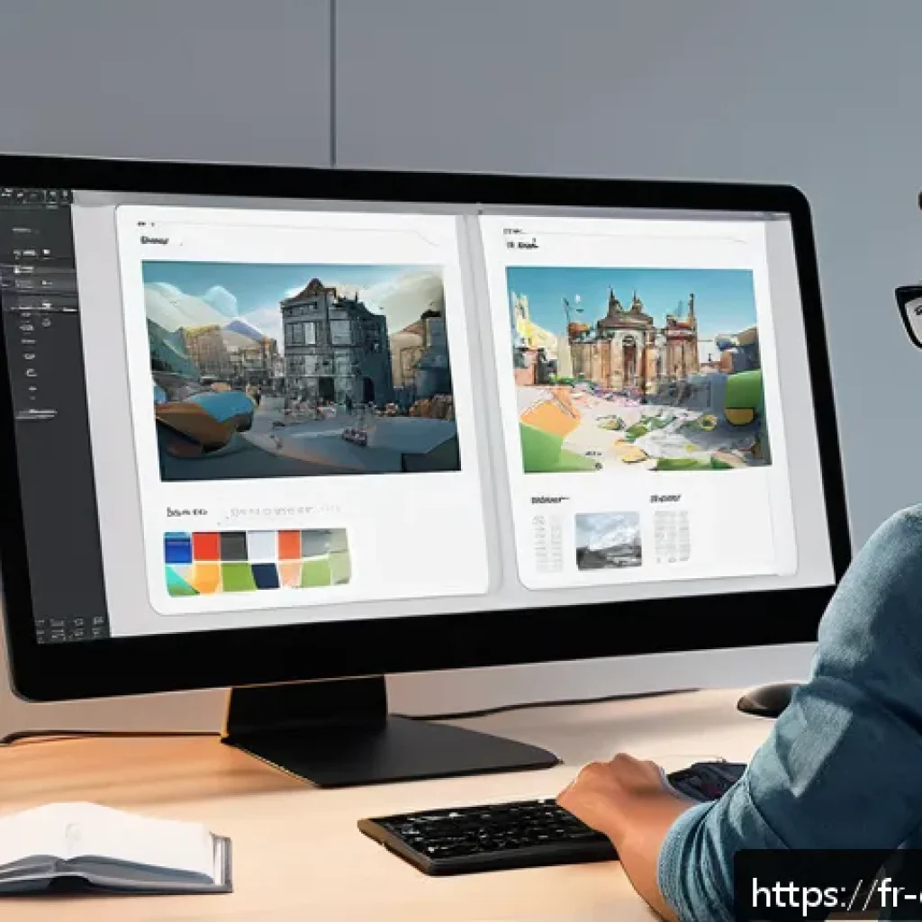 캐릭터 디자인 프리랜서 포지션 구하는 법 - A professional freelance character designer workspace showcasing a sleek digital portfolio on a high...