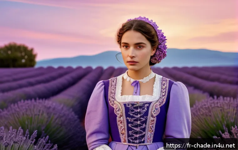 캐릭터 디자인의 학문적 연구 트렌드 - A culturally rich character portrait of a young French woman in traditional Provençal attire, featur...
